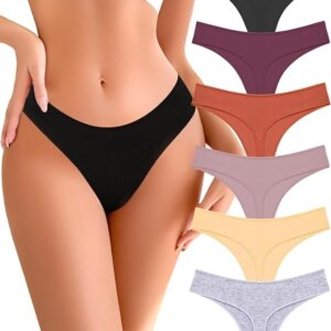 Cotton Underwear for Women Pack Breathable Thongs for Women